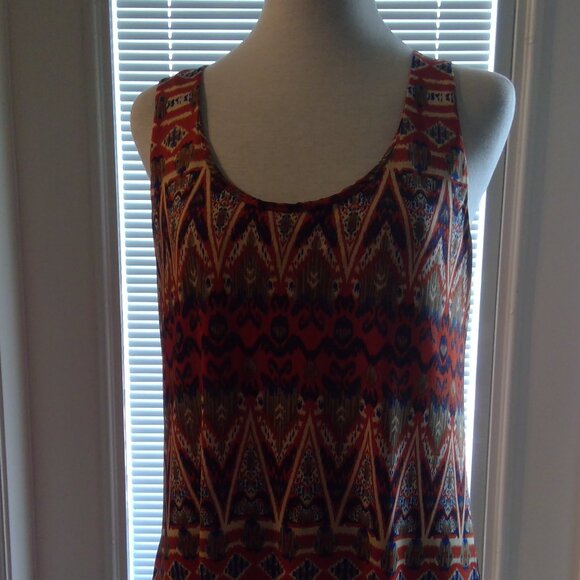 T-Bags Los Angeles Womens Long Beautiful Aztec Design Maxi Tank Dress - Picture 11 of 16